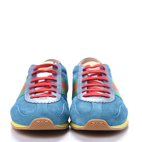 gucci blue suede sneakers|gucci leather sneakers sale.